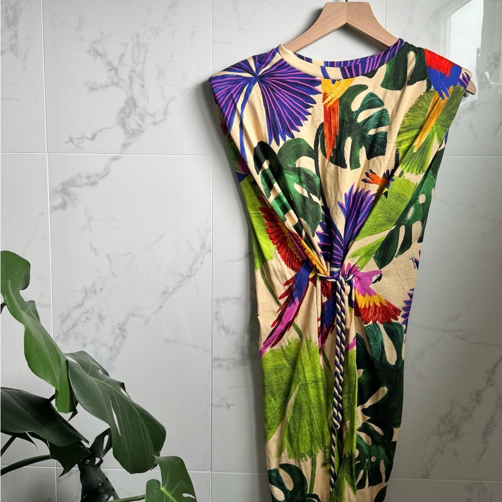 FARM Rio Tropical Print Dress - Green, Purple, Red